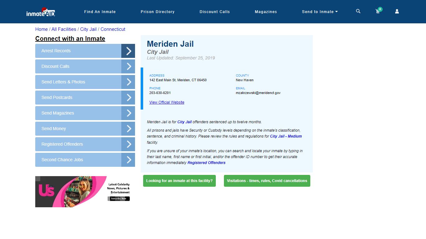 Meriden Jail | Inmate Locator