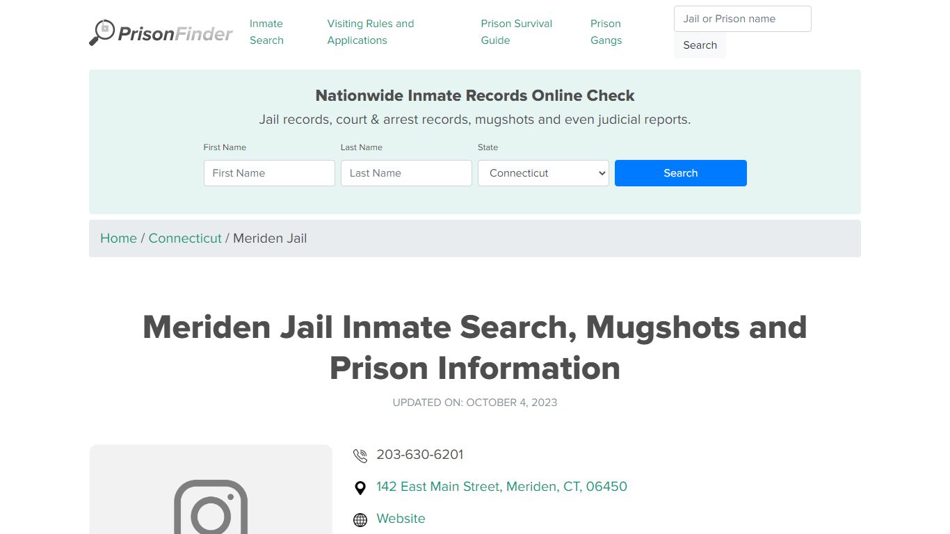 Meriden Jail Inmate Search, Mugshots and Prison Information